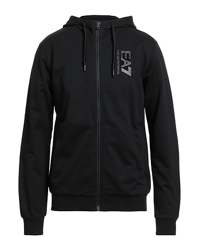 EA7 Hooded track jacket  Black 100% Cotton