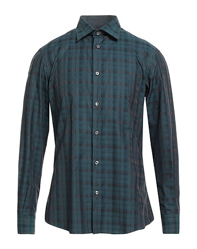PRIMO EMPORIO Checked shirt Deep teal 100% Cotton