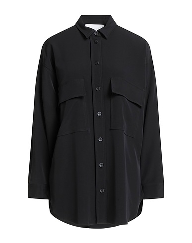 8PM Solid colour shirts & blouses Black 96% Polyester, 4% Elastane
