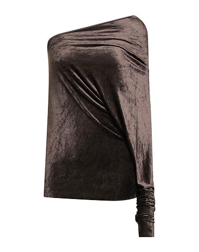 RICK OWENS LILIES One-shoulder top Chocolate brown 87% Polyamide, 13% Elastane