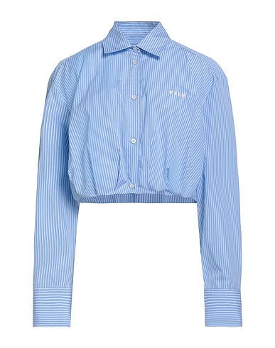 MSGM Striped shirt Sky blue 100% Cotton