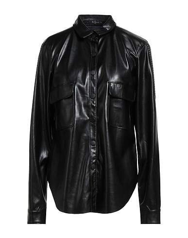 MES DEMOISELLES Solid colour shirts & blouses Black 100% Polyurethane