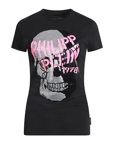 PHILIPP PLEIN T-shirt Black 100% Cotton, Glass