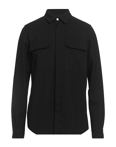 RICK OWENS Solid colour shirt Black 100% Wool