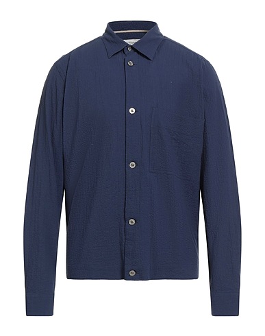 TINTORIA MATTEI 954 Camicia tinta unita Blu navy 97% Cotone, 3% Elastan