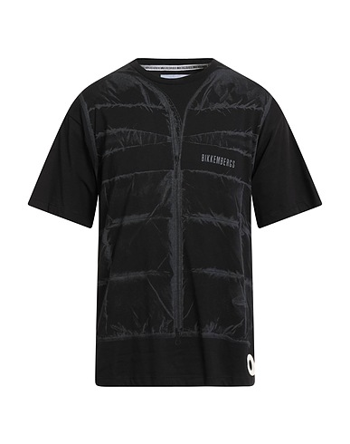 BIKKEMBERGS T-shirt Black 100% Cotton, Elastane
