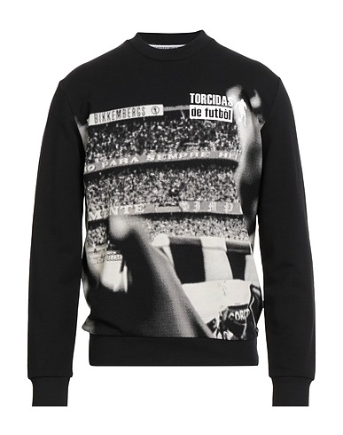 BIKKEMBERGS Sweatshirt Black 95% Cotton, 5% Elastane