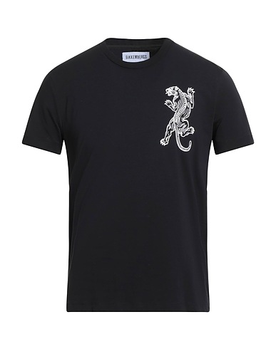 BIKKEMBERGS T-shirt Black 95% Cotton, 5% Elastane