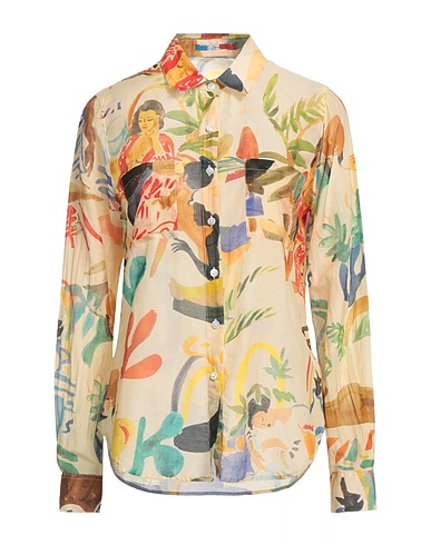 G. KERO Patterned shirts & blouses Cream 70% Cotton, 30% Silk