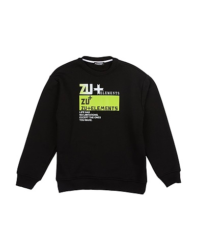 ZU+ELEMENTS Sweatshirt Black 65% Cotton, 35% Polyester, Elastane
