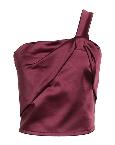 RINASCIMENTO One-shoulder top Plum 97% Polyester, 3% Elastane