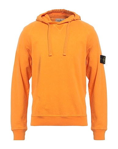 STONE ISLAND Hooded track jacket  Orange 100% Cotton