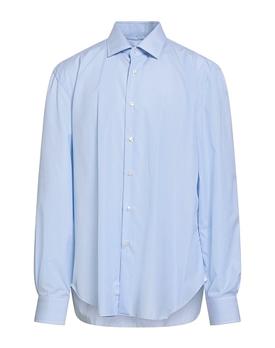 BARBA Napoli Striped shirt Sky blue 100% Cotton