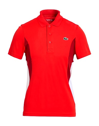 LACOSTE SPORT NOVAK DJOKOVIC Polo shirt Red 100% Polyester, Elastane