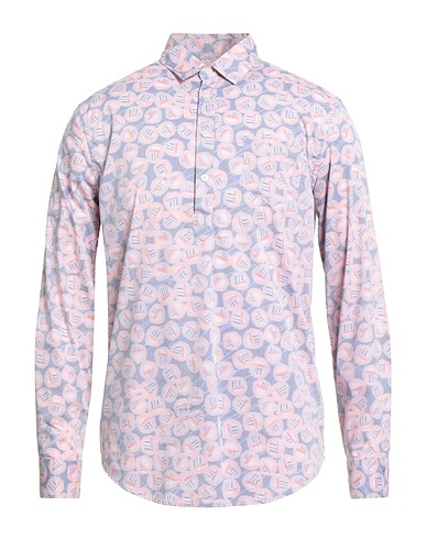 DANIELE ALESSANDRINI HOMME Patterned shirt 61% Cotton, 35% Polyamide, 4% Elastane