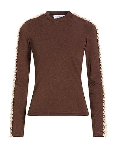 JW ANDERSON T-shirt Dark brown 44% Polyamide, 44% Polyester, 12% Elastane