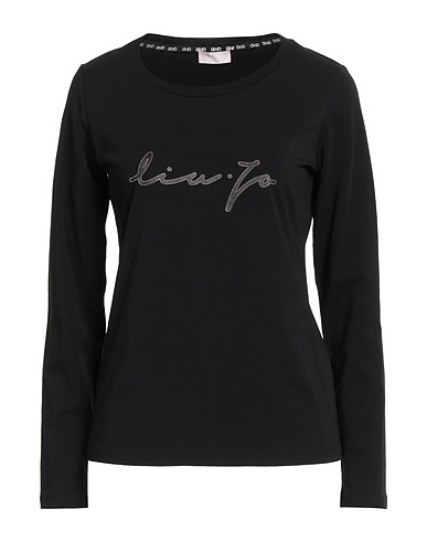 LIU •JO T-shirt BETTER Black 95% Cotton, 5% Elastane