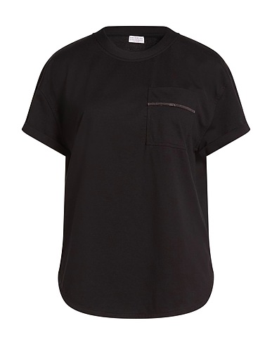 BRUNELLO CUCINELLI T-shirt Black 100% Cotton, Ecobrass