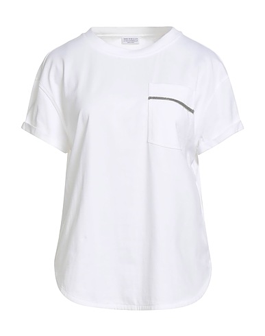BRUNELLO CUCINELLI T-shirt Ivory 100% Cotton, Ecobrass