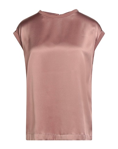 BRUNELLO CUCINELLI Top Light brown 96% Silk, 4% Elastane, Ecobrass