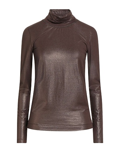 BRUNELLO CUCINELLI T-shirt Dark brown 60% Cotton, 30% Viscose, 10% Other Fibres, Ecobrass