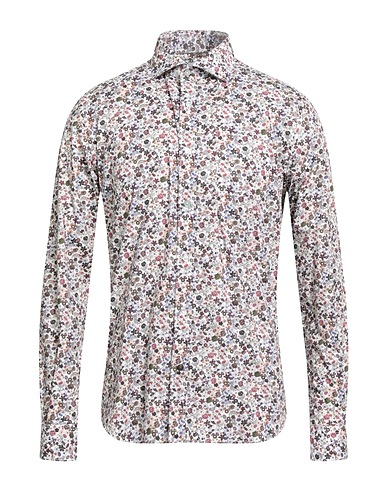 ALLEY DOCKS 963 Patterned shirt Military green 97% Cotton, 3% Elastane