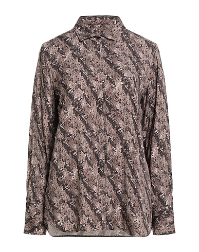 0039 ITALY Hemden und Blusen mit Muster Khaki 100% Viskose
