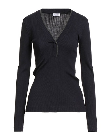 BRUNELLO CUCINELLI Top Midnight blue 100% Wool, Ecobrass