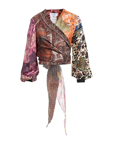 MARINE SERRE Silk top Chocolate brown 100% Silk