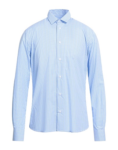 AVIGNON Checked shirt Azure 100% Cotton
