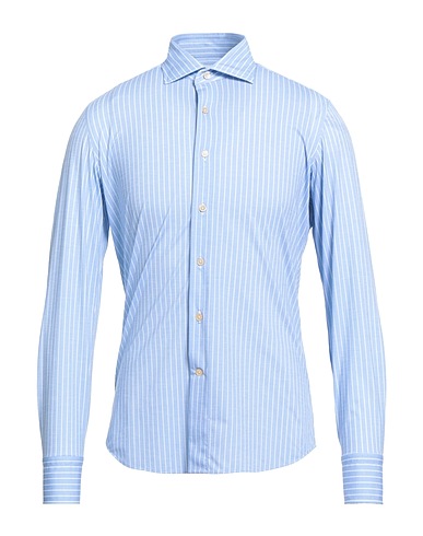 ALESSANDRO GHERARDI Striped shirt Light blue 41% Polyamide, 41% Polyester, 18% Elastane