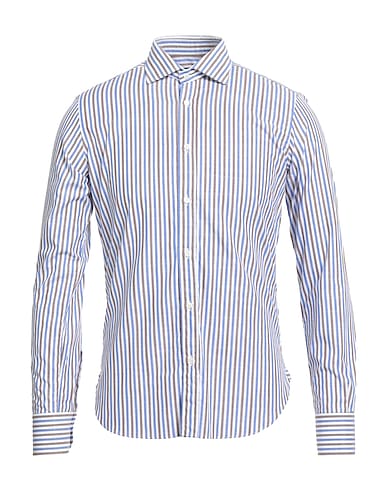 MP MASSIMO PIOMBO Striped shirt Blue 100% Cotton