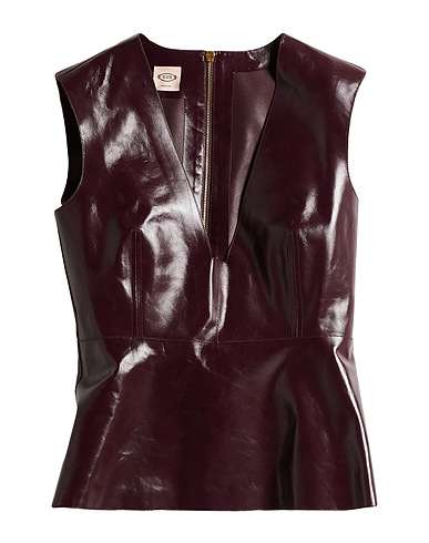 TOD'S Top Burgundy 100% Calfskin