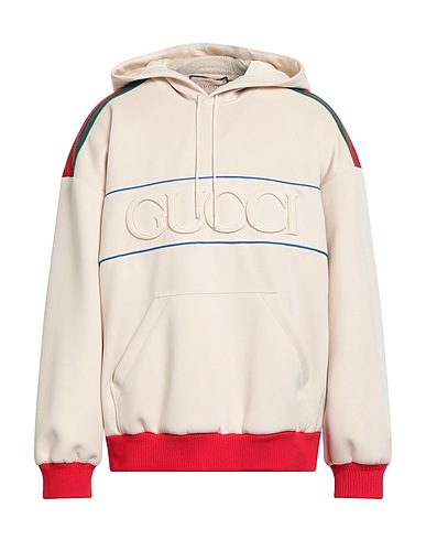 GUCCI Hooded sweatshirt Beige 85% Polyester, 15% Elastane, Polyamide, Cotton