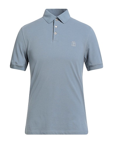 BRUNELLO CUCINELLI Polo shirt Light blue 100% Cotton