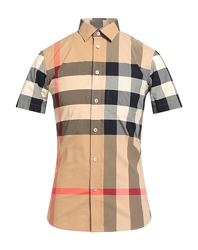 BURBERRY Chemise fantaisie Camel 95% Coton, 5% Élasthanne