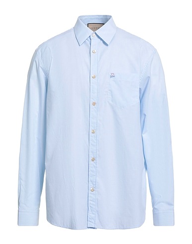 GUCCI Striped shirt Light blue 100% Cotton, Polyester