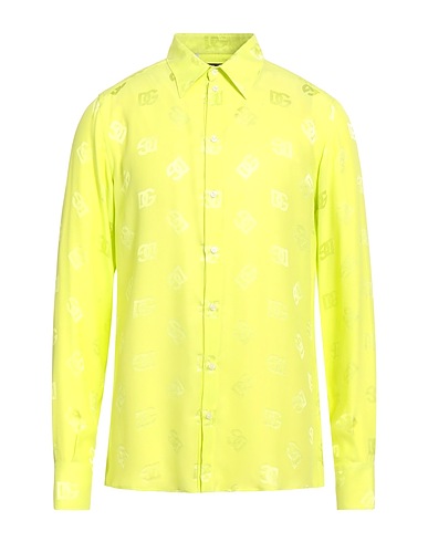 DOLCE&GABBANA Solid colour shirt Lime green 100% Silk