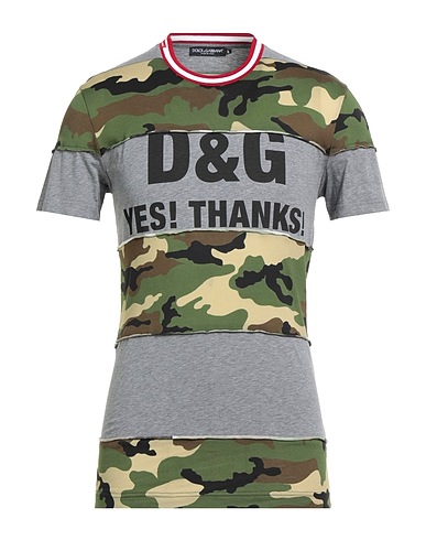 DOLCE&GABBANA T-shirt Military green 95% Cotton, 5% Elastane