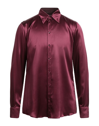 DOLCE&GABBANA Einfarbiges Hemd MARTINI Bordeaux 100% Seide