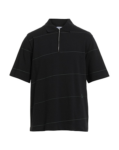 BURBERRY Polo shirt Black 100% Cotton, Elastane