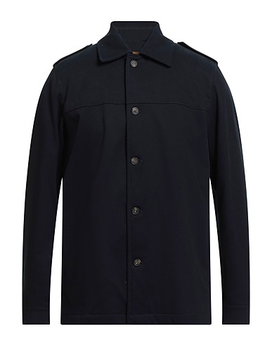 TOD'S Solid colour shirt Midnight blue 90% Cotton, 8% Cashmere, 2% Elastane