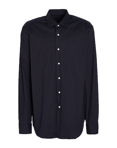 BARBA Napoli Camicia tinta unita Blu notte 80% Cotone, 16% Poliammide, 4% Elastan