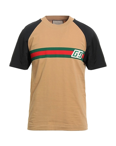 GUCCI T-shirt Camel 92% Cotton, 8% Elastane, Polyester