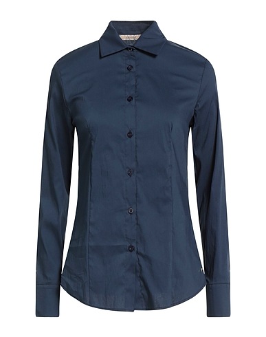 NO-NÀ Solid color shirts & blouses Navy 79% Cotton, 18% Polyamide, 3% Elastane