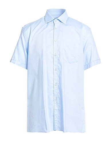 QUEENSWAY Solid color shirt Sky blue 100% Cotton