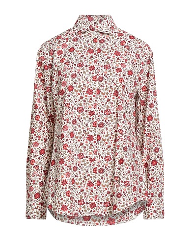 XACUS Floral shirts & blouses Burgundy 100% Cotton