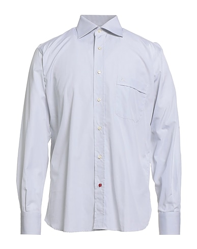 CÀRREL Solid color shirt Light grey 100% Cotton
