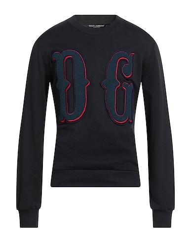 DOLCE&GABBANA Sweatshirt Midnight blue 100% Cotton, Elastane, Wool, Synthetic fibers