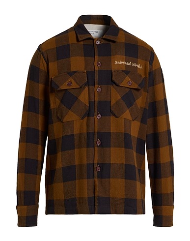 UNIVERSAL WORKS Checked shirt Camel 100% Cotton